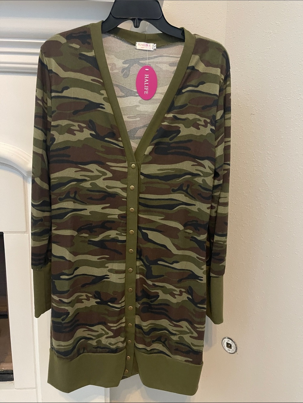 Alife Olive & Brown Camouflage Long Cardigan Blazer